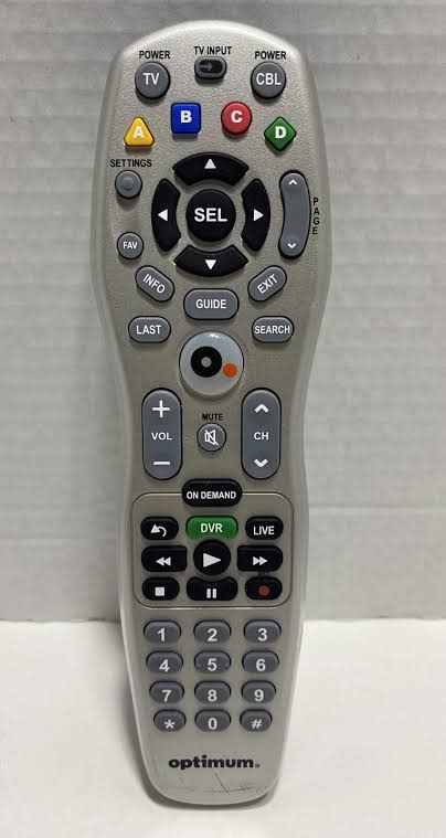 Optimum remote tv codes - Lists of TV remote control codes are available at JumboRemoteControl.com, DirectTV.com and Eliztech.com, as of 2015. Additional sources for remote control codes include CodesForUni...